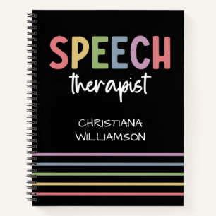 Cuaderno Terapia del habla del patólogo del personalizado S