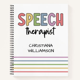 Cuaderno Terapia del habla del patólogo del personalizado S