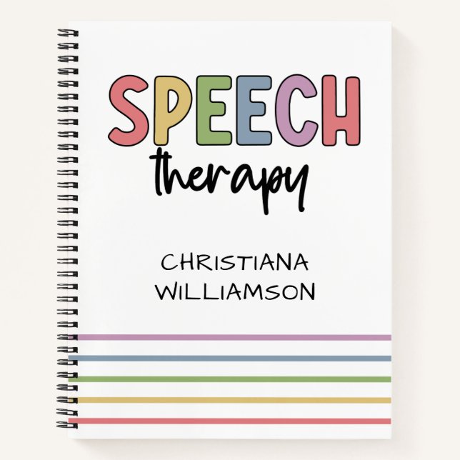 Cuaderno Terapia del habla personalizado Patólogo del habla (Anverso)