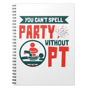 Cuaderno Terapia física que no se puede deletrear Fiesta si