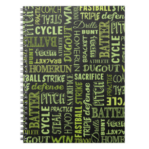 Cuaderno Términos del softball de Fastpitch en la pizarra