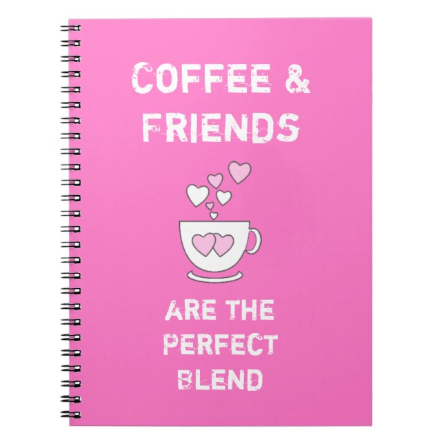 Cuaderno Ternera de café rosa caliente (Frente)