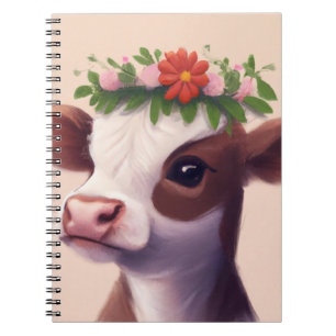 Cuaderno Ternera de ternera con corona de flores