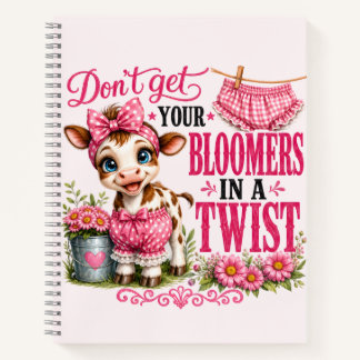 Cuaderno Ternera de vaca a cuadros rosa linda | Chica de gr