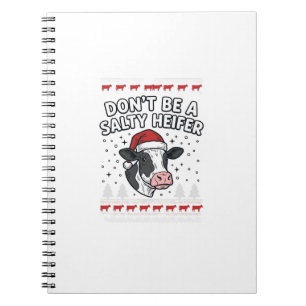 Cuaderno Ternera Salada Navidad Vaca Divertida Grabado Anti