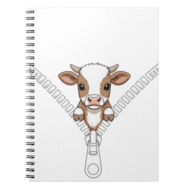 Cuaderno Ternero divertido de Longhorn de Texas Peek  (Frente)