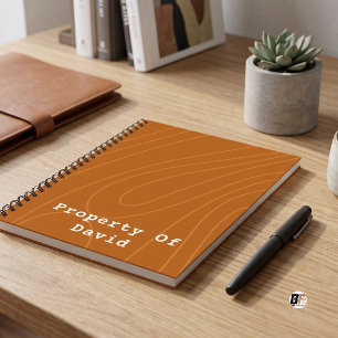 Cuaderno Terracota abstracta minimalista con veta de madera