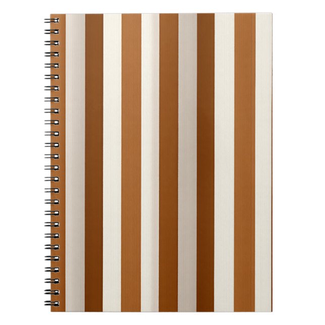 Cuaderno Terracota Cálida y Raya Vertical de Crema (Frente)