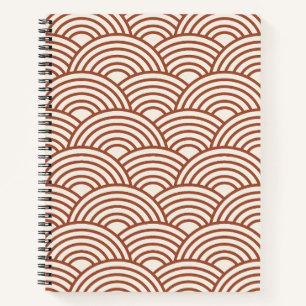 Cuaderno Terracota de óxido de onda de Seigaiha japonesa