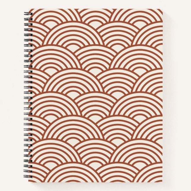 Cuaderno Terracota de óxido de onda de Seigaiha japonesa (Anverso)