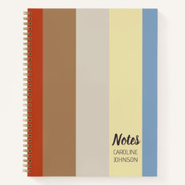 Cuaderno Terracota Marrón Amarillo Rayas Personalizadas en