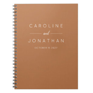 Cuaderno Terracota moderna de casamiento Minimalista