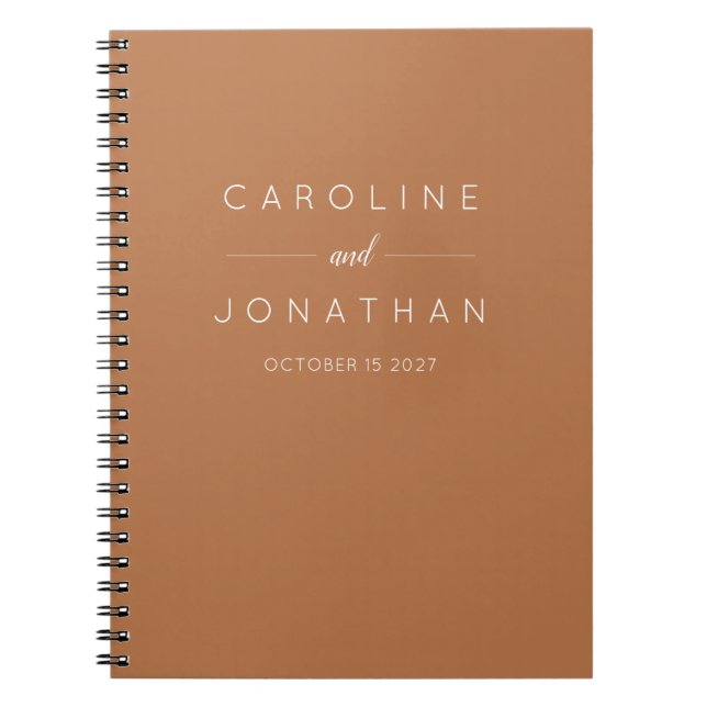 Cuaderno Terracota moderna de casamiento Minimalista (Frente)