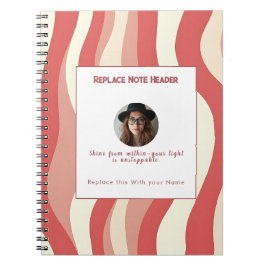 Cuaderno Terracota personalizada y patrón de onda crema
