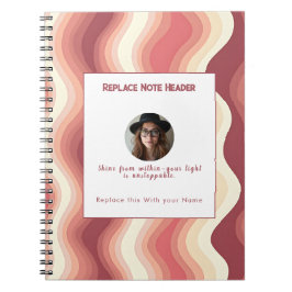 Cuaderno Terracota personalizada y patrón de onda de crema
