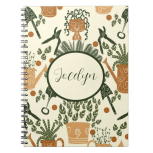 Cuaderno Terracota terrateniente y planta verde: Lover de j