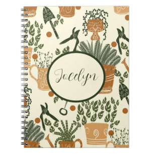 Cuaderno Terracota terrateniente y planta verde: Lover de j
