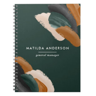 Cuaderno Terracota verde abstracta acuarela moderna