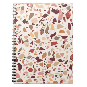 Cuaderno Terrazo marrón: vintage, patrón de moda.