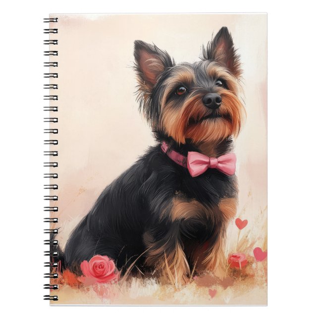 Cuaderno Terrier Australiano con Rosas - Día de San Valentí (Frente)