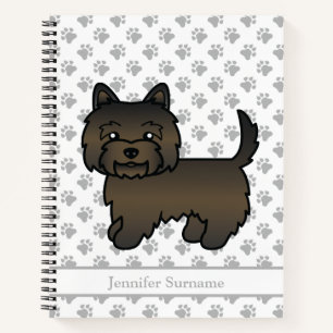 Cuaderno Terrier Cairn Brindle Oscuro Perro Lindo & Texto P