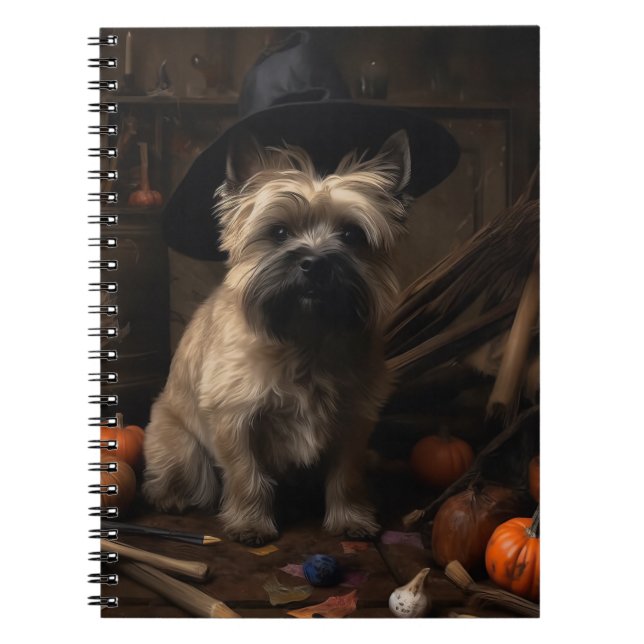 Cuaderno Terrier Cairn Calabazas Halloween Espeluznante (Frente)