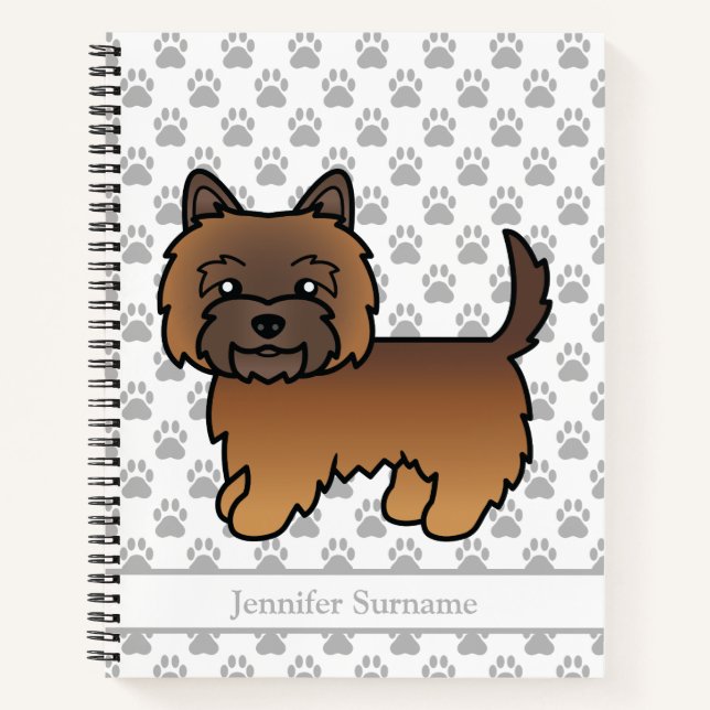 Cuaderno Terrier Cairn de Pelaje Atigrado Rojo, Perro Adora (Anverso)