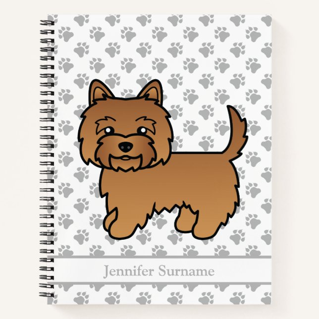 Cuaderno Terrier Cairn Rojo Perro De Dibujos Animados Lindo (Anverso)