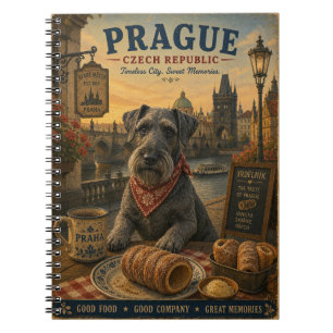 Cuaderno Terrier Checo en Praga Arte de Viaje Vintage