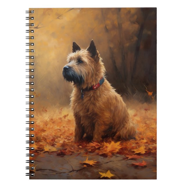 Cuaderno Terrier de la Bahía de Chesapeake en Hojas de Otoñ (Frente)