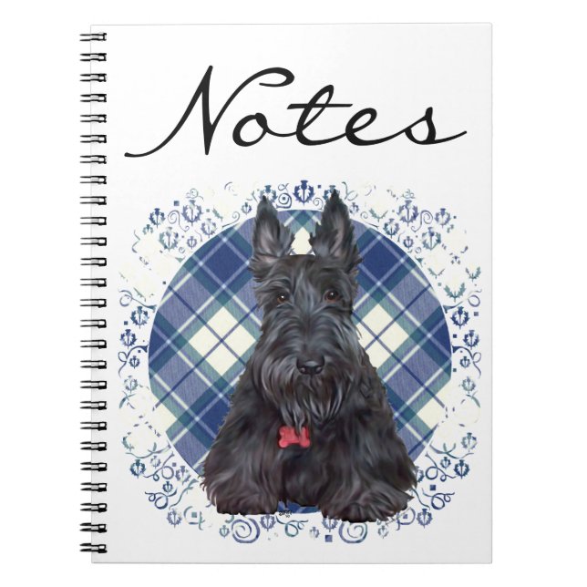 Cuaderno Terrier escocés en tartán (Frente)