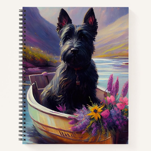 Cuaderno Terrier escocés en un remo: Una aventura escénica (Anverso)