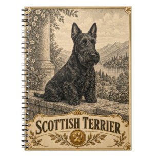 Cuaderno Terrier Escocés, Perro Patrimonio Vintage