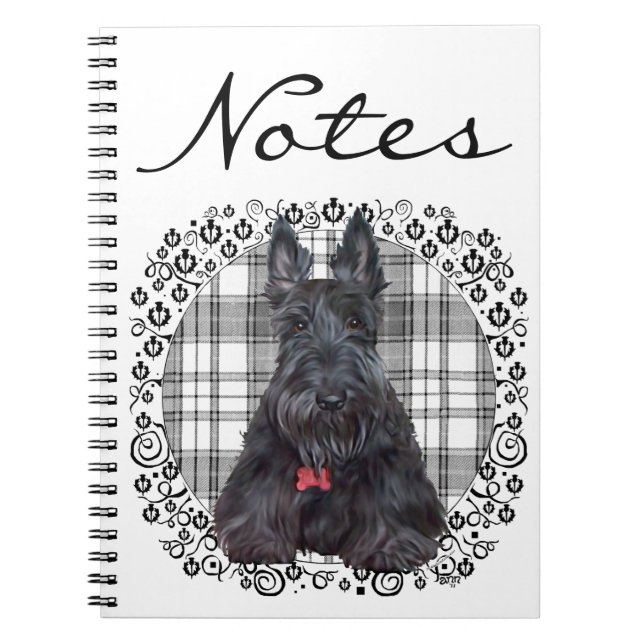 Cuaderno Terrier Escocés sobre Tartán (Frente)