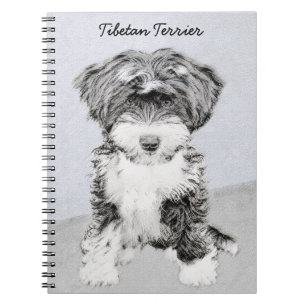 Cuaderno Terrier tibetano que pinta - arte original lindo
