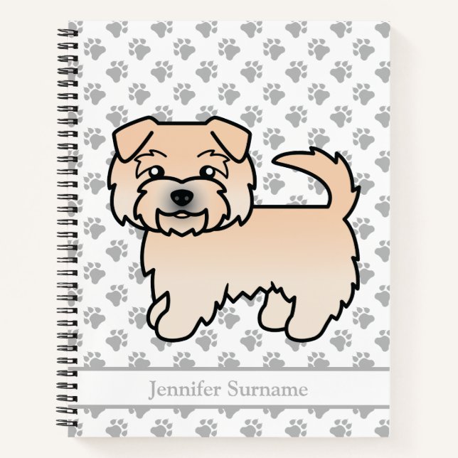 Cuaderno Terrier Wheaten Norfolk Perro de Dibujos Animados  (Anverso)