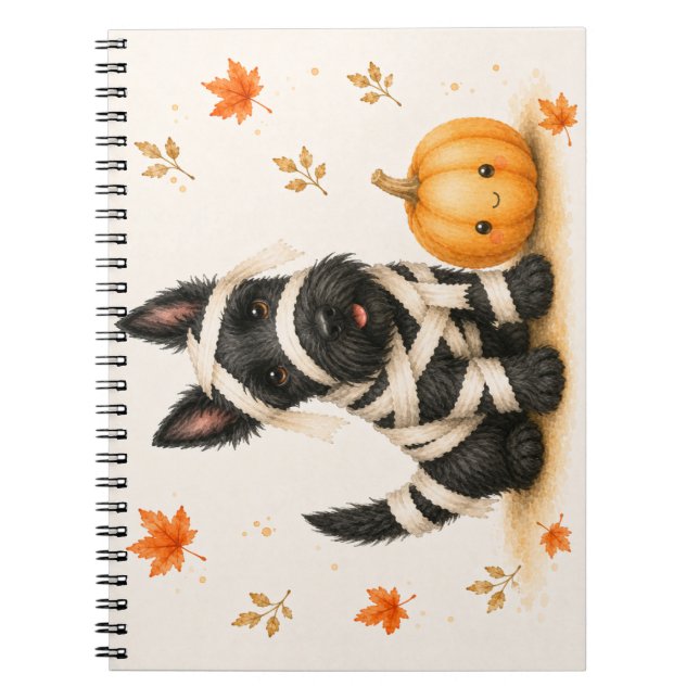 Cuaderno Terror de Halloween de mamá Terrier Escocés Scotti (Frente)