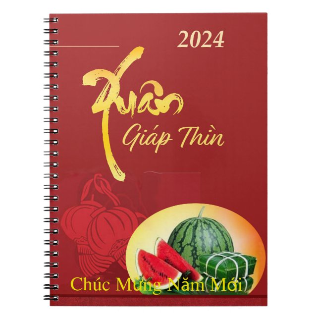 Cuaderno Tet Chuc Mung Nam Moi Feliz Año Nuevo Xuan 2024 (Frente)