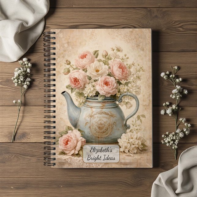 Cuaderno Tetera antigua con rosas (Subido por el creador)