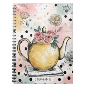 Cuaderno Tetera Floral Caprichosa – Acogedor Cottagecore