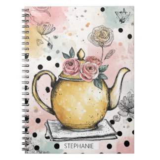 Cuaderno Tetera Floral Caprichosa – Acogedor Cottagecore