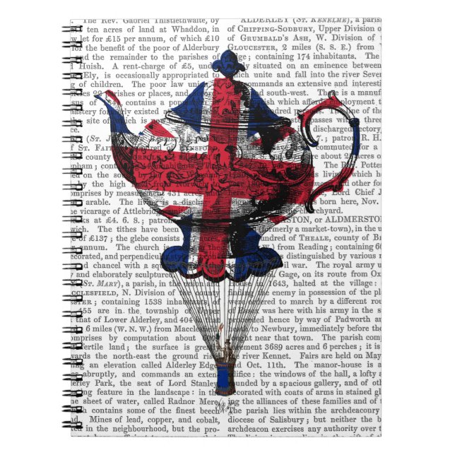 Cuaderno Tetera Voladora de Union Jack (Frente)