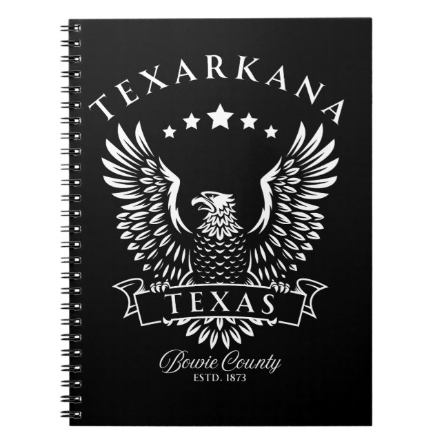 Cuaderno Texarkana Condado de Bowie Texas Águila Vintage (Frente)