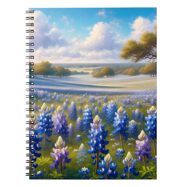 Cuaderno Texas Bluebonnet Meadow Landscape (Frente)