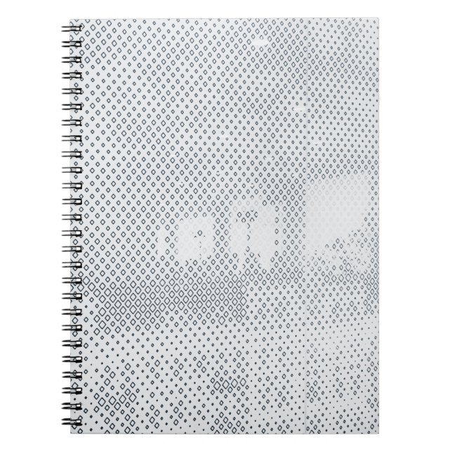 Cuaderno textil cuadriculado gris y blanco (Frente)