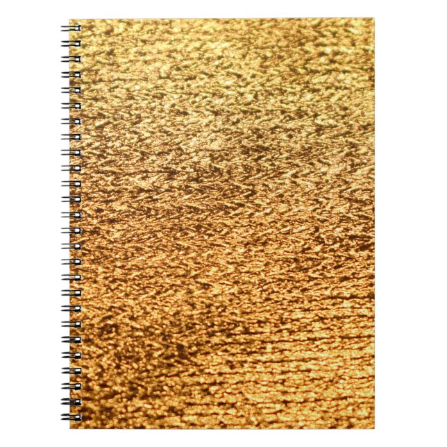 Cuaderno Textil dorado: fondo macro glamoroso. (Frente)