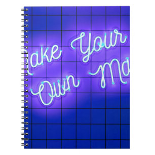 Cuaderno Texto brillante de neón escrito a mano Hacer su pr