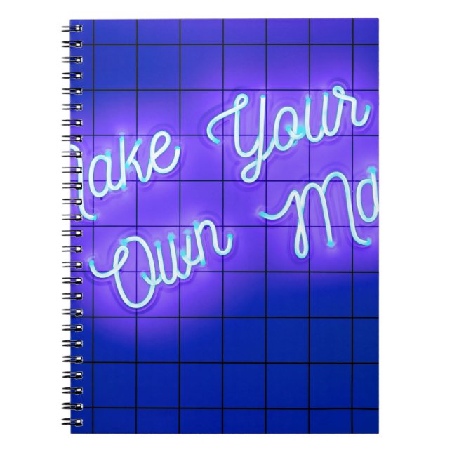 Cuaderno Texto brillante de neón escrito a mano Hacer su pr (Frente)
