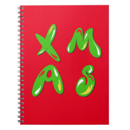 Cuaderno Texto de burbuja de navidad