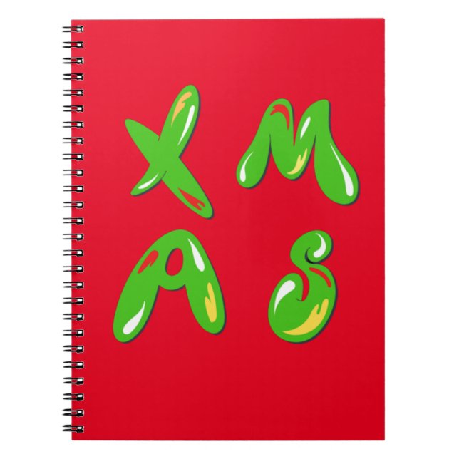 Cuaderno Texto de burbuja de navidad (Frente)